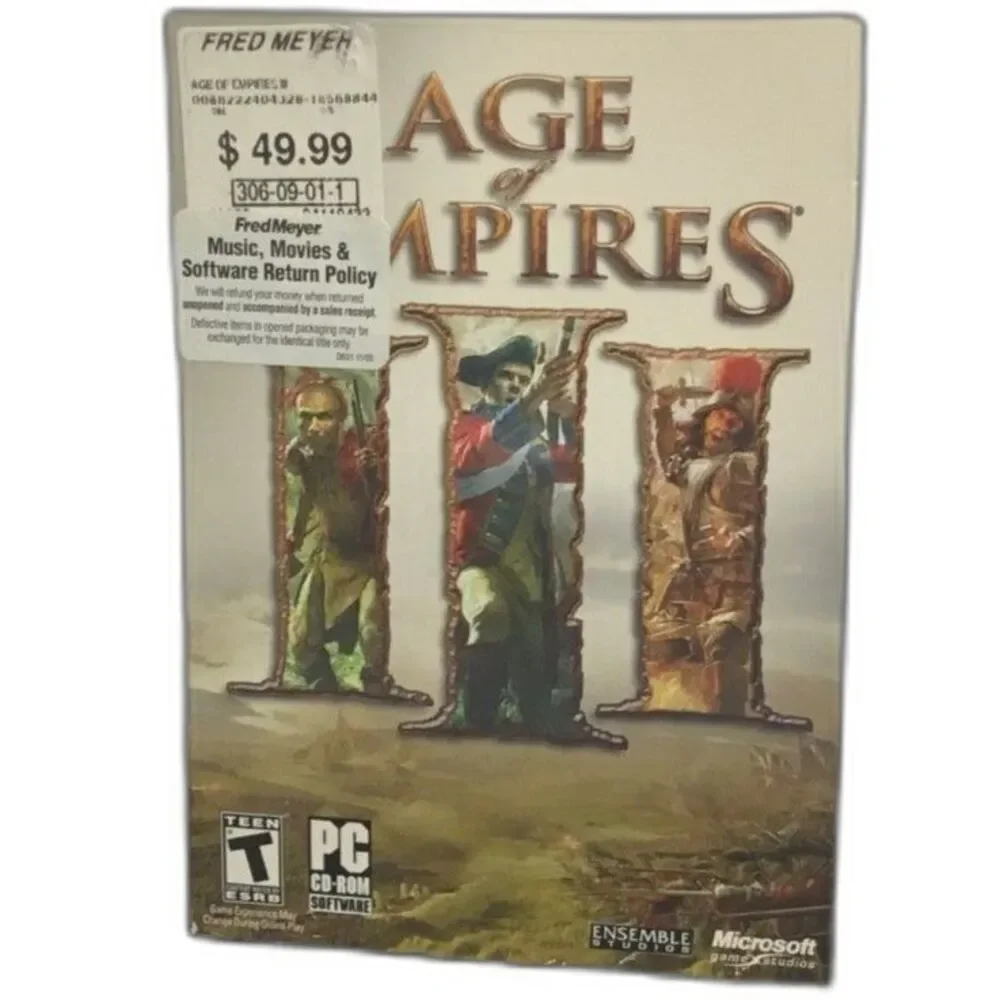 Age of Empires III PC Big Box Complete 3 Disc Microsoft 2005 CIB w/ Manual